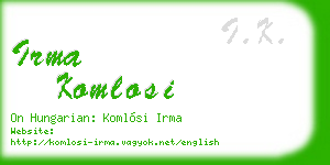 irma komlosi business card